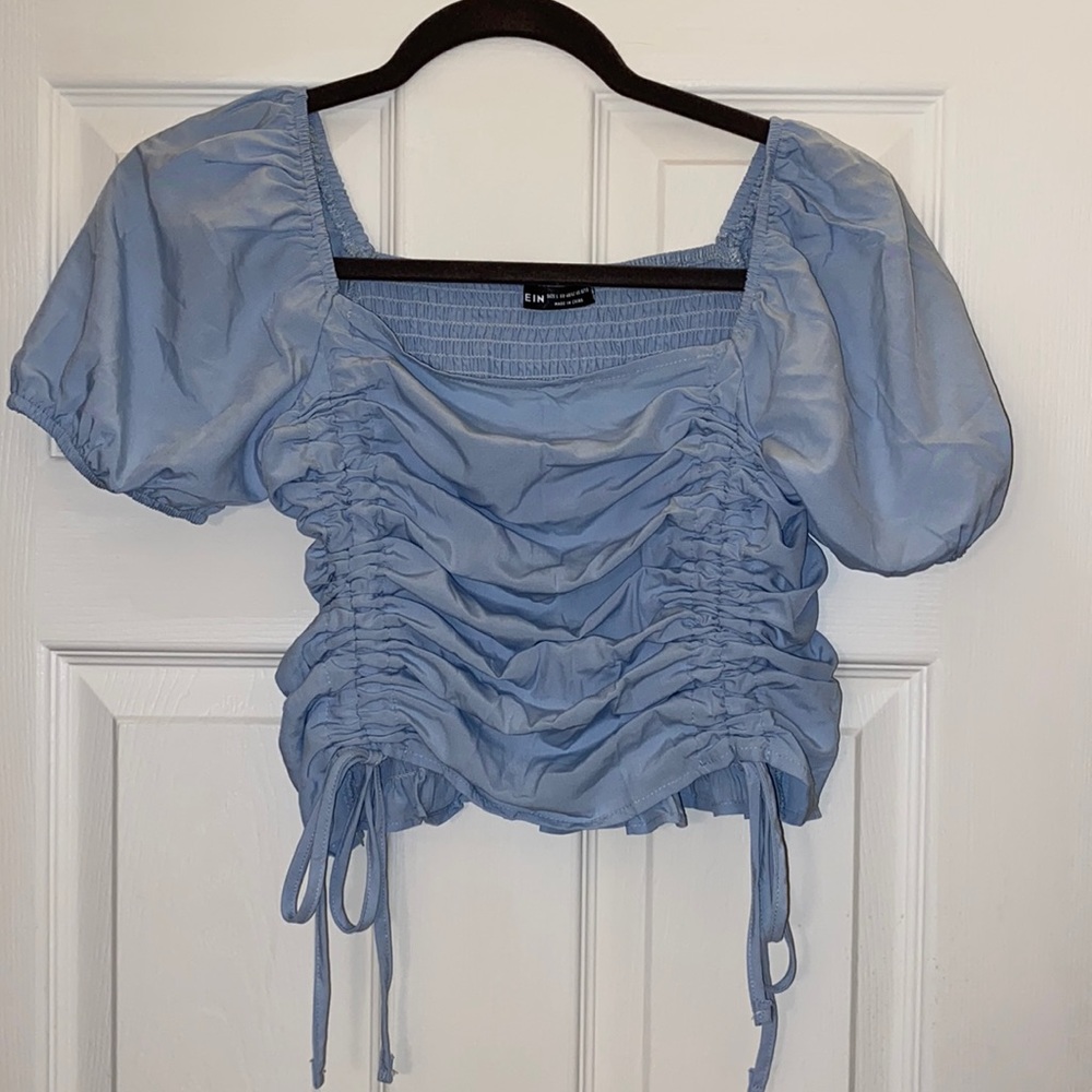 Shein shirred back drawstring ruched top